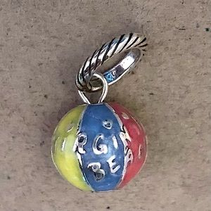 🆕 Brighton Virginia Beach ball state charm Yellow, pink & blue enamel w silver
